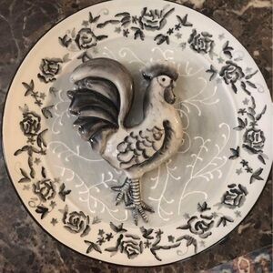 Bella Casta by Ganz rooster chicken 3 d like plate